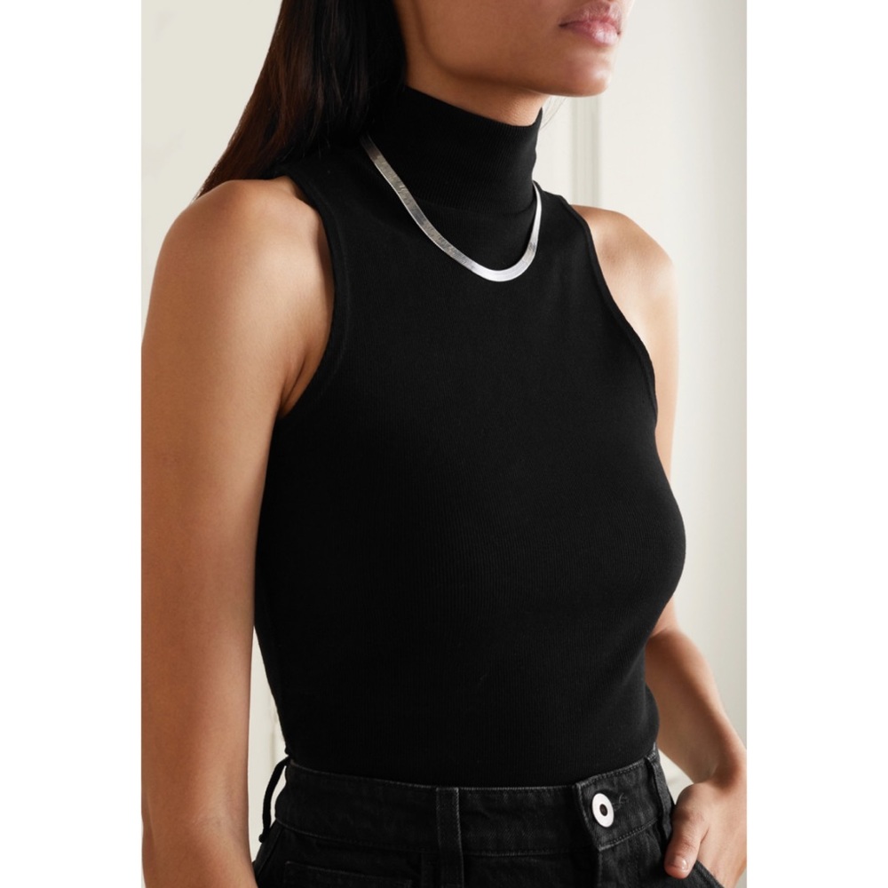 RE/DONE 60’s Black Mockneck Ribbed Bodysuit